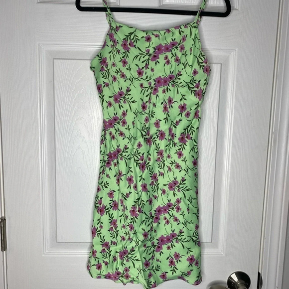 ZARA Green/Pink Floral Mini Dress Size Medium‎ - Picture 6 of 8